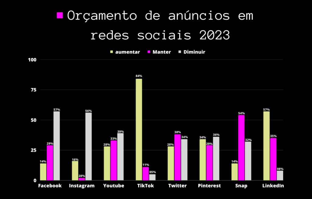Orçamento de anúncios em redes sociais 2023